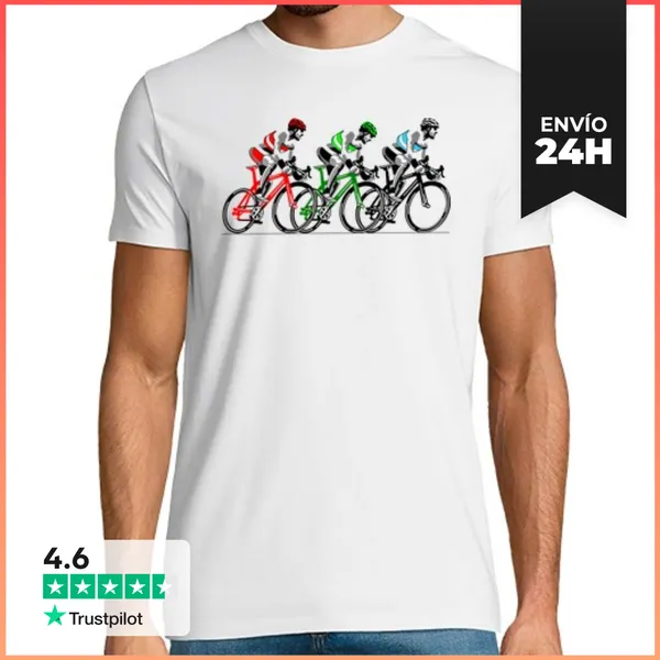 Camiseta Hombre Clásica Pelotón De Ciclistas LaTostadora