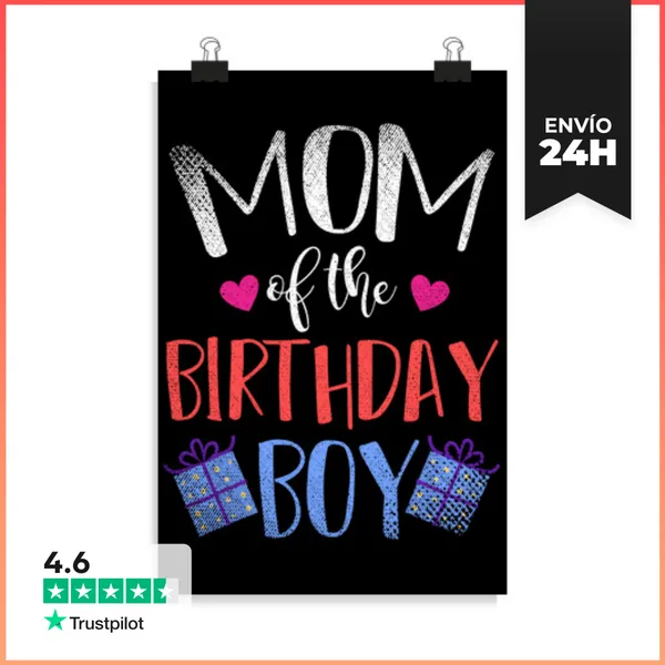 Póster Vertical Mamá Del Niño De Cumpleaños Familia Padres