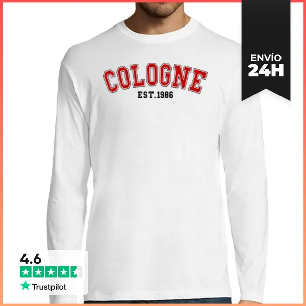 Camiseta Hombre Manga Larga Colonia Est 1986 LaTostadora