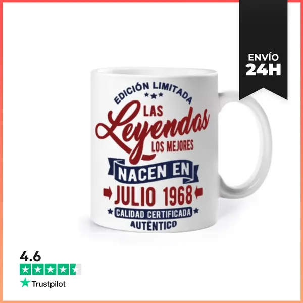 Taza Las Leyendas Nacen En Julio 1968 LaTostadora