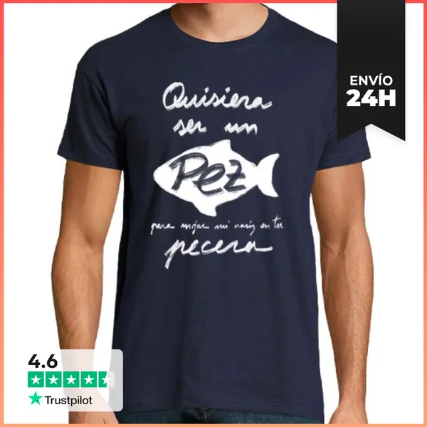 Camiseta Hombre Clásica Quisiera Ser Un Pez LaTostadora
