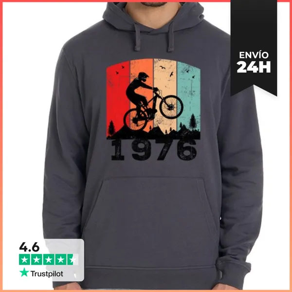 Sudadera Unisex Con Capucha 1976 Bicicleta LaTostadora