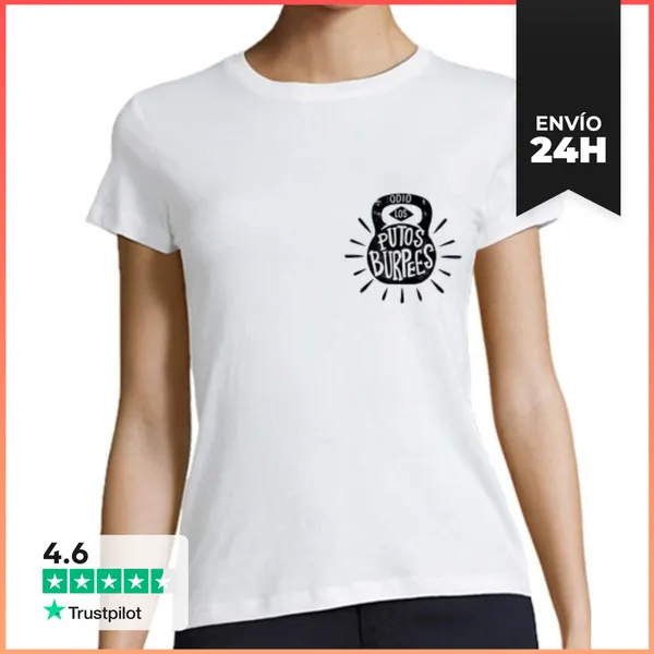 Camiseta Mujer Clásica Odio Los Burpees Mujer LaTostadora