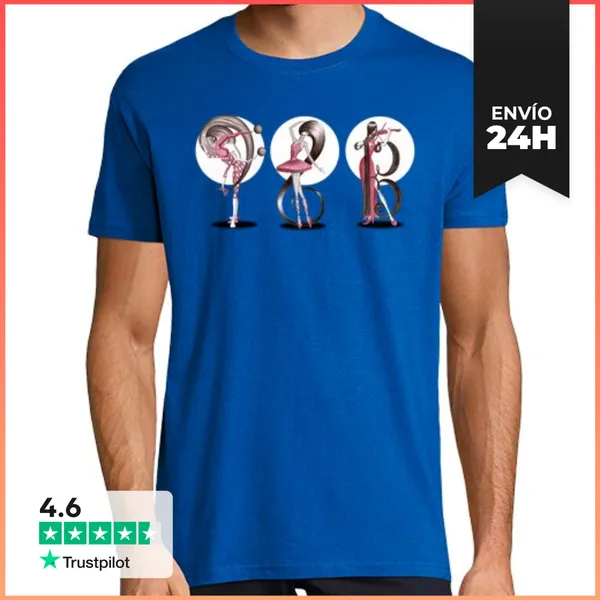 Camiseta Hombre Clásica Hombre, Manga Corta, Azul Royal, Calidad