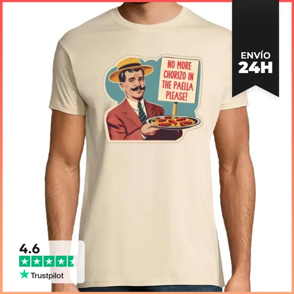 Camiseta Hombre Clásica No Más Chorizo En La Paella LaTostadora