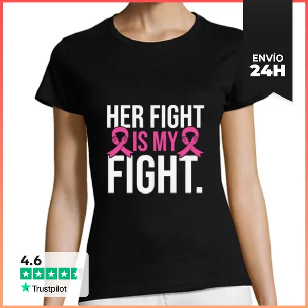 Camiseta Mujer Clásica Su Lucha Es Mi Lucha Contra El Cáncer D