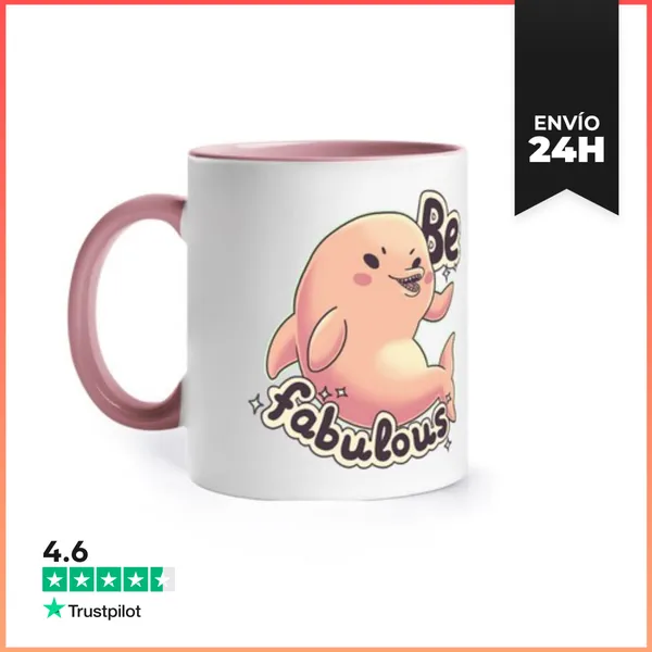 Taza De Colores Be Fabulous Delfín Cute Animales LaTostadora