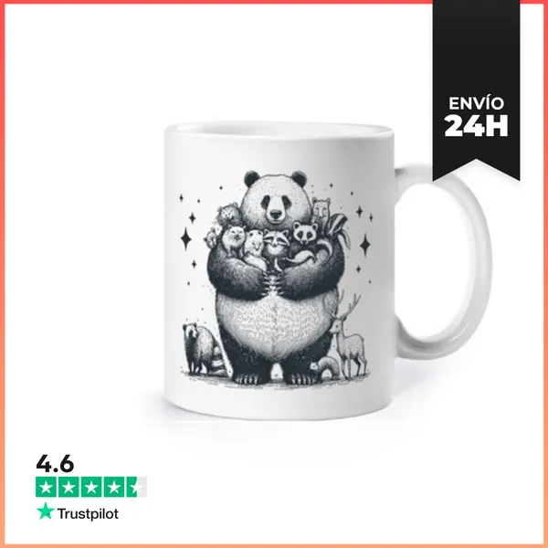Taza OSO PANDA ABRAZANDO ANIMALES DEL BOSQUE LaTostadora