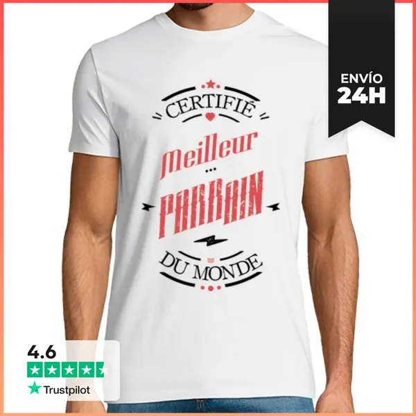 Camiseta Hombre Clásica Mejor Patrocinador Certificado Del Mund