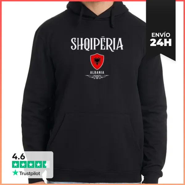 Sudadera Unisex Con Capucha Albania Bandera, Amo Albania