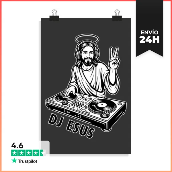 Póster Vertical Dj Esus - Meme De Música De Jesús LaTostadora