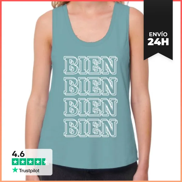 Camiseta Mujer Sin Mangas, Loose Fit BIEN BIEN BIEN BIEN