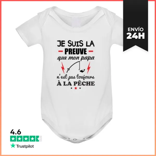 Body Bebé Papá Pescando Pescador Regalo Nacimient LaTostadora