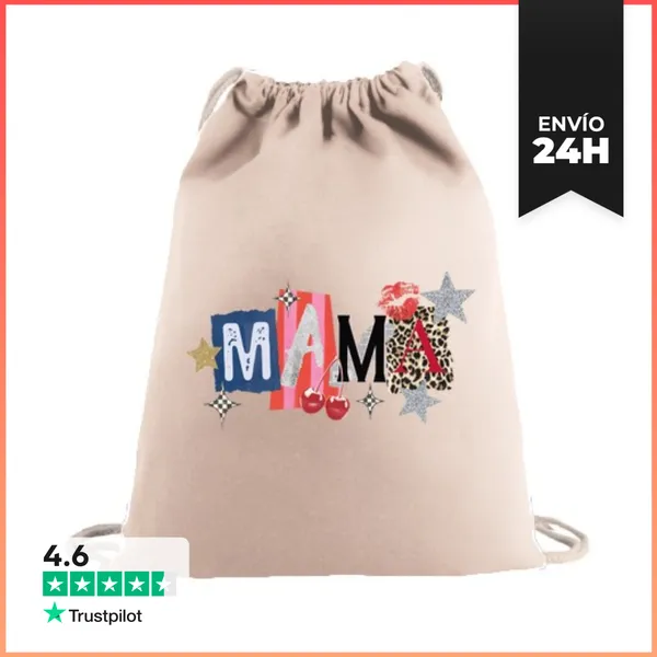 Mochila Saco Con Cuerdas MAMA COLLAGE LaTostadora
