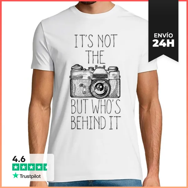 Camiseta Hombre Clásica Camera Black Ink LaTostadora
