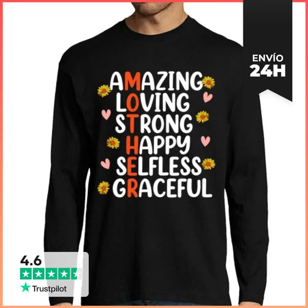 Camiseta Hombre Manga Larga Definición De Madre Mejor Mamá Para