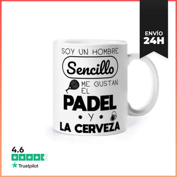 Taza Hombre Sencillo Padel Y Cerveza LaTostadora