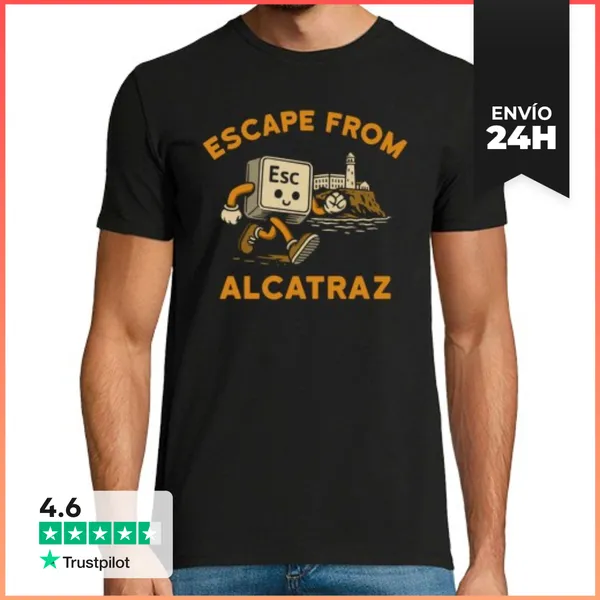 Camiseta Hombre Clásica Escape From Alcatraz LaTostadora