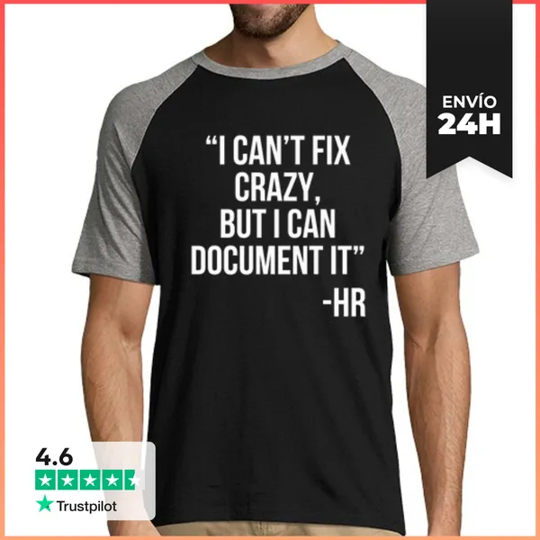 Camiseta Hombre, Estilo Béisbol No Puedo Arreglar La Locura Pero