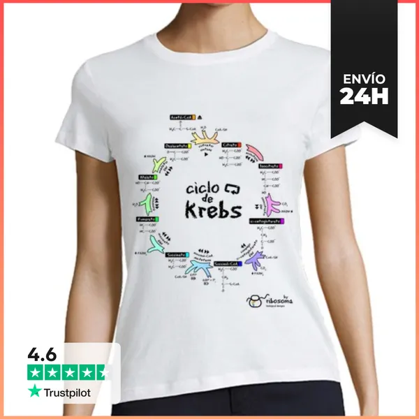 Camiseta Mujer Clásica Ciclo De Krebs (fondos Claros) LaTostadora