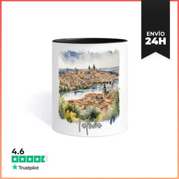 Taza De Colores Acuarela De Toledo, Toledo España LaTostadora