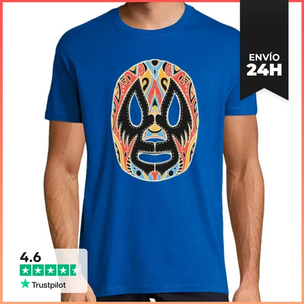 Camiseta Hombre Clásica Máscara De Lucha Libre LaTostadora