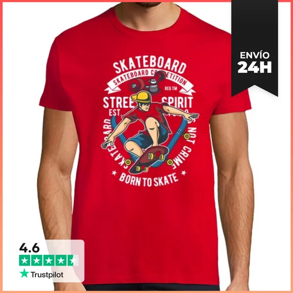 Camiseta Hombre Clásica Born To Skate LaTostadora