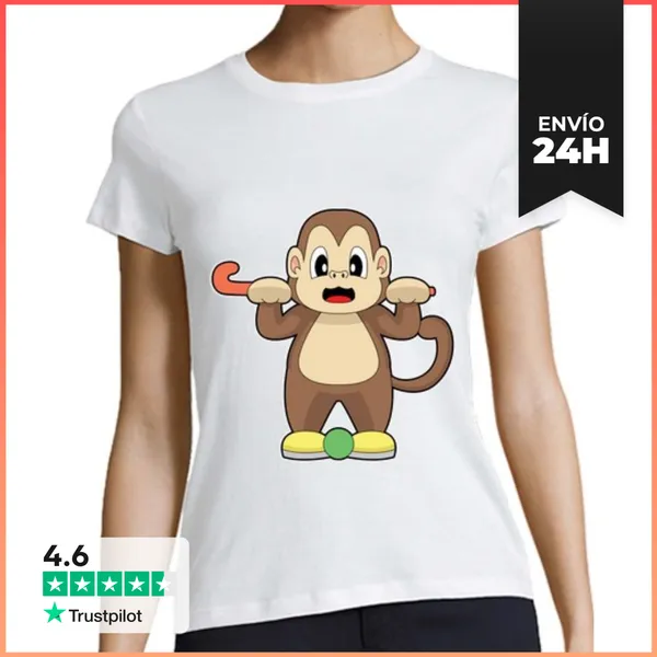 Camiseta Mujer Clásica Mono Campo De Hockey Palo De Hockey