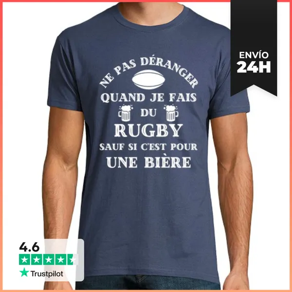 Camiseta Hombre Clásica No Molestar Humor Rugby Cerveza