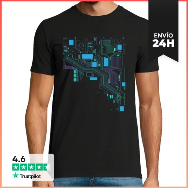 Camiseta Hombre Clásica Cpu Informático Informático Hacker