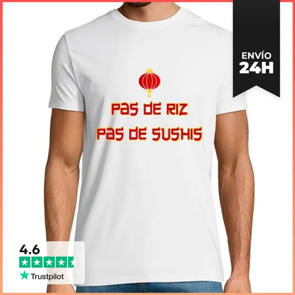 Camiseta Hombre Clásica El Arroz No Hay Sushi LaTostadora