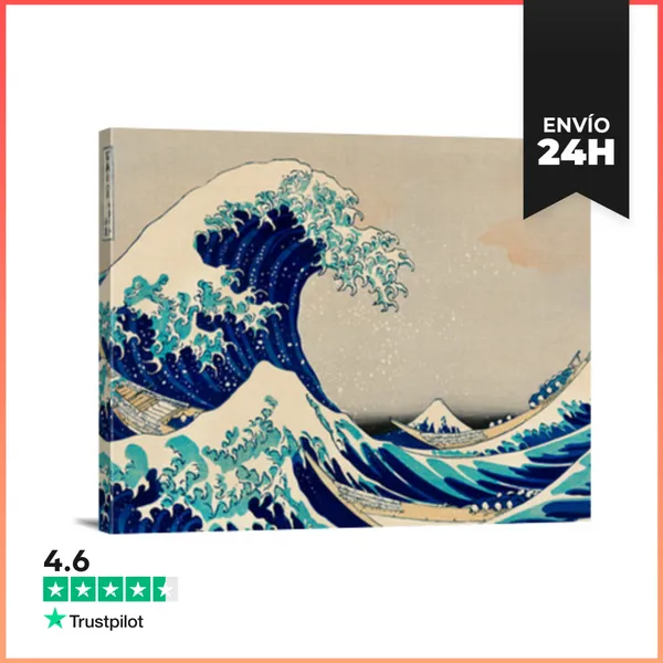 Lienzo Horizontal La Gran Ola De Kanagawa - Japon LaTostadora