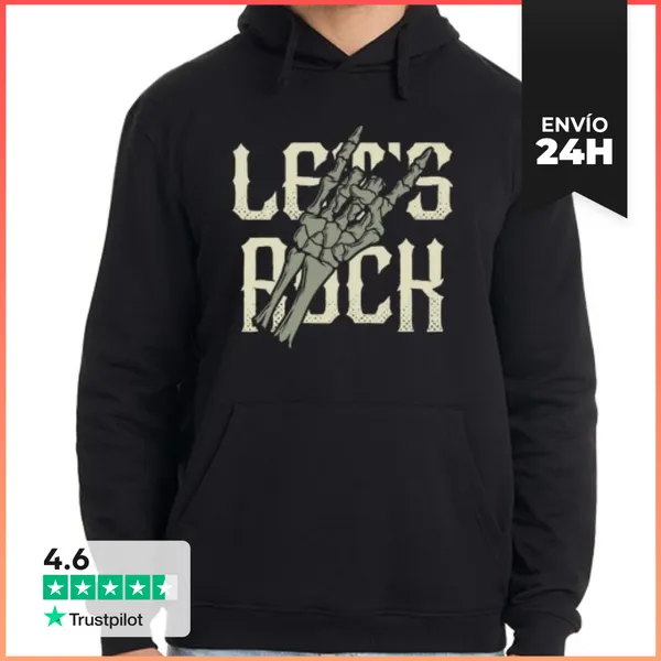 Sudadera Unisex Con Capucha Rock Skull Calaveras Rocker Rock And