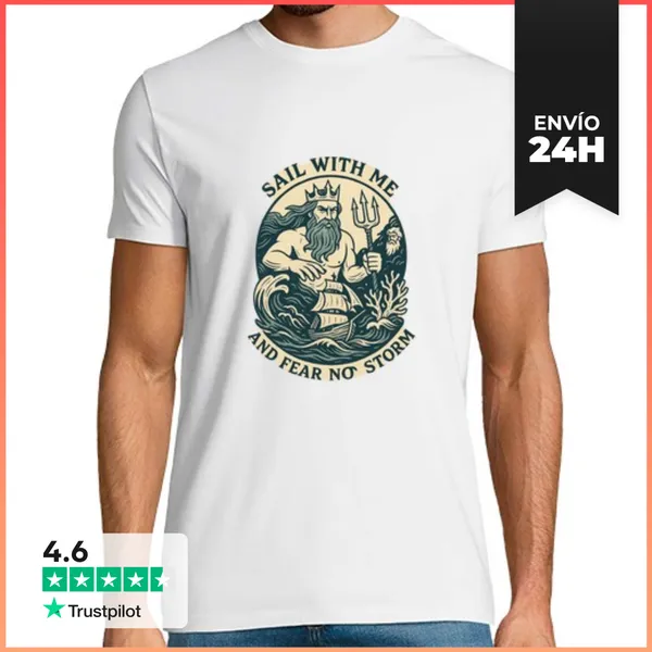 Camiseta Hombre Clásica Navega Conmigo Y No Habrá Tormenta
