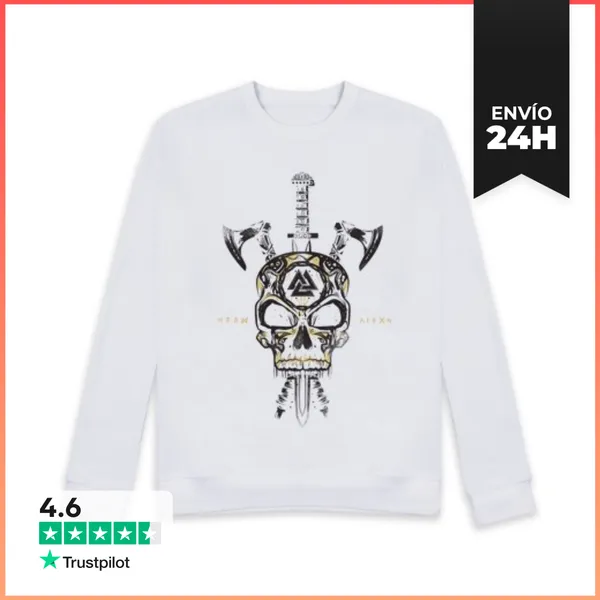 Sudadera Unisex Calavera Vikingos Y Armas LaTostadora