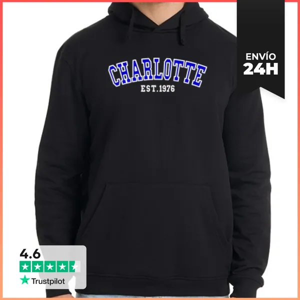 Sudadera Unisex Con Capucha Charlotte Est 1976 LaTostadora