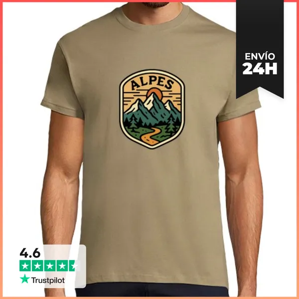 Camiseta Hombre Clásica Amantes De Los Alpes LaTostadora