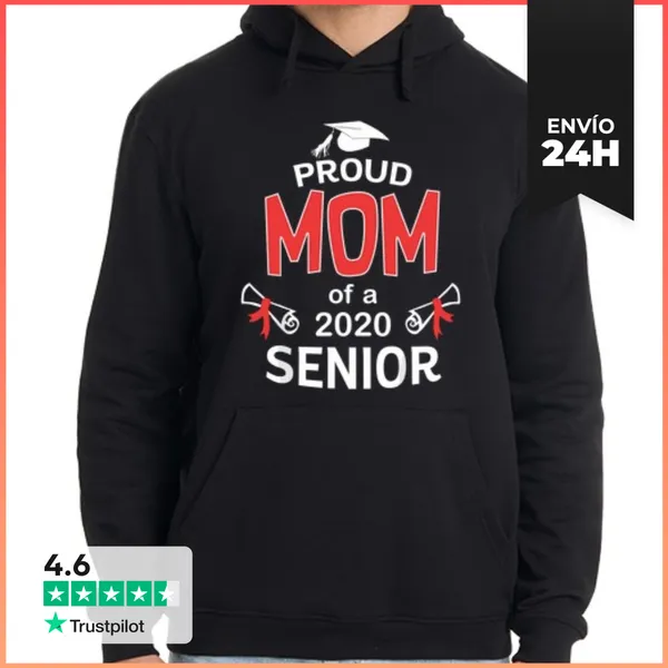Sudadera Unisex Con Capucha Mamá Orgullosa De Un Graduado De 2020