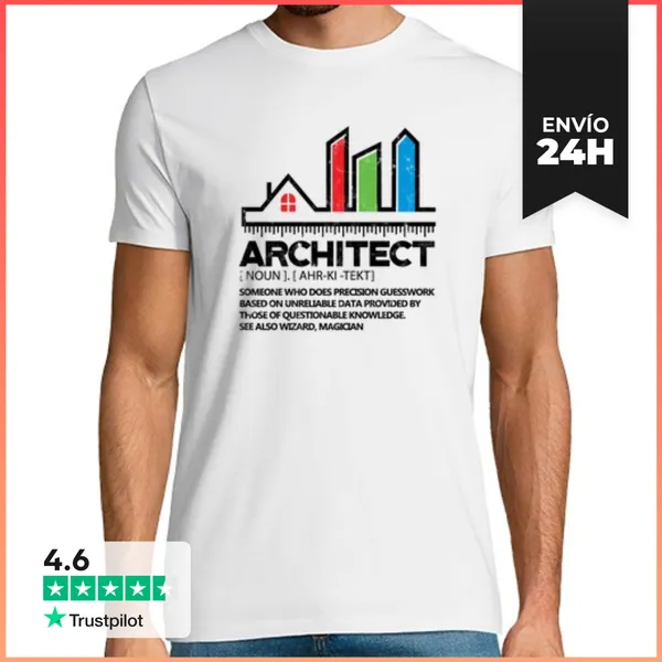 Camiseta Hombre Clásica Arquitecto Definición Divertida Arquite