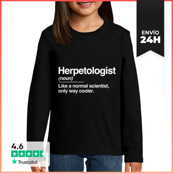 Camiseta Manga Larga Para Niños Definición De Herpetólogo Normal