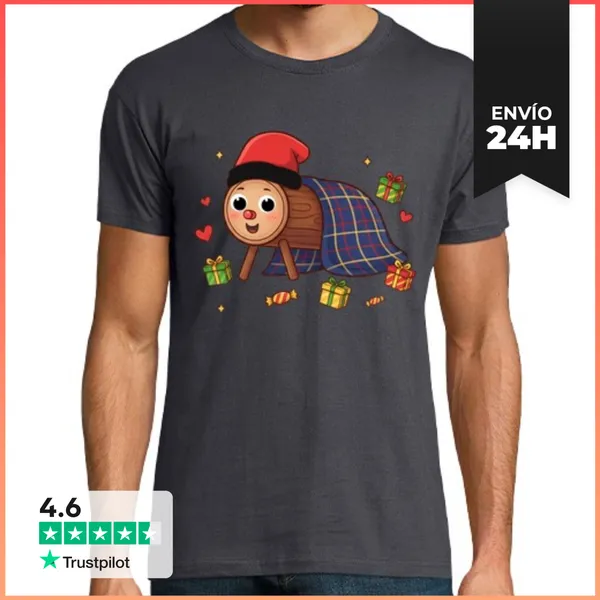 Camiseta Hombre Clásica Caga Tió De Nadal LaTostadora