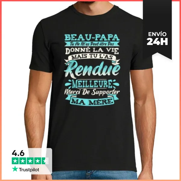 Camiseta Hombre Clásica Regalo De Padrastro Regalos De Padrastr