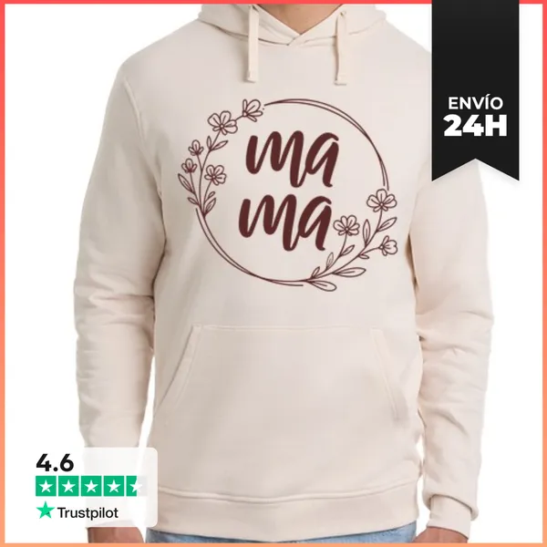 Sudadera Unisex Con Capucha MAMA FLORAL FLORES PRIMAVERA