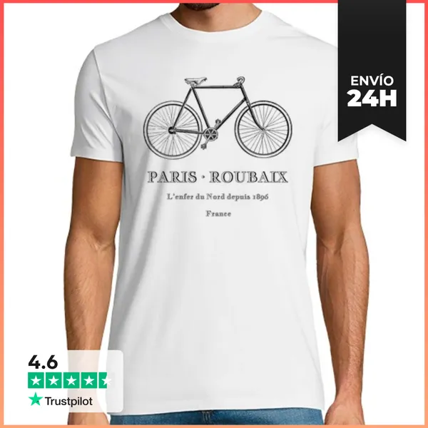 Camiseta Hombre Clásica Paris Roubaix 1896 - Carrera De Ciclismo