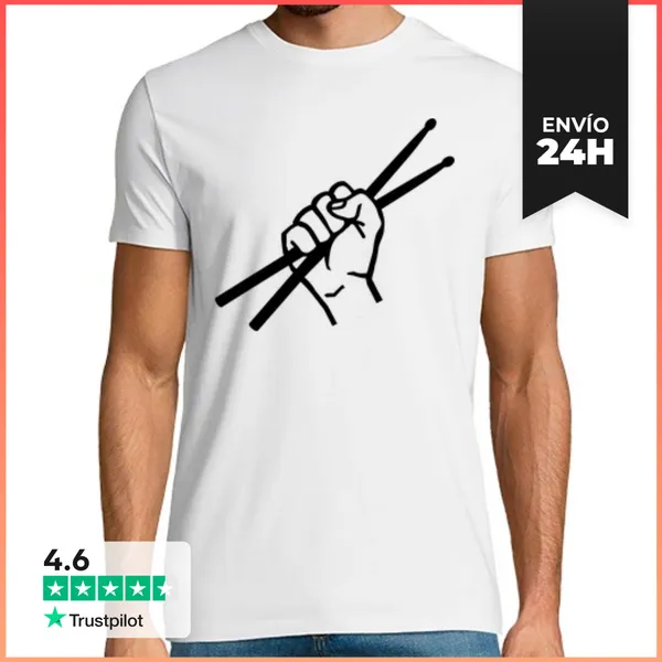 Camiseta Hombre Clásica Baquetas Del Batería LaTostadora