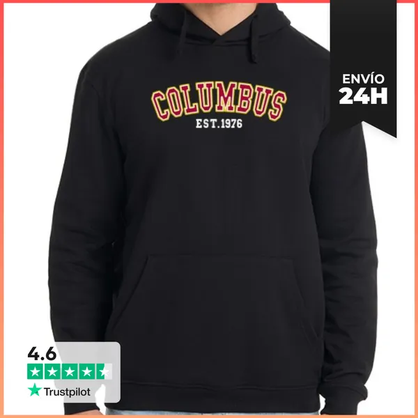 Sudadera Unisex Con Capucha Columbus Est 1976 LaTostadora