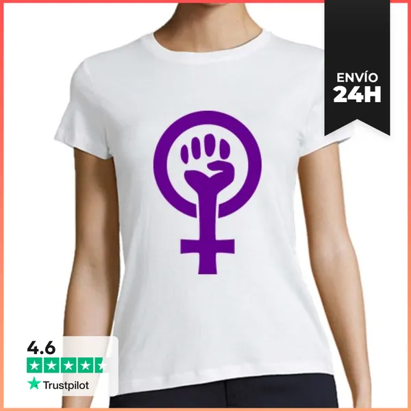 Camiseta Mujer Clásica Simbolo Feminista (morado) LaTostadora
