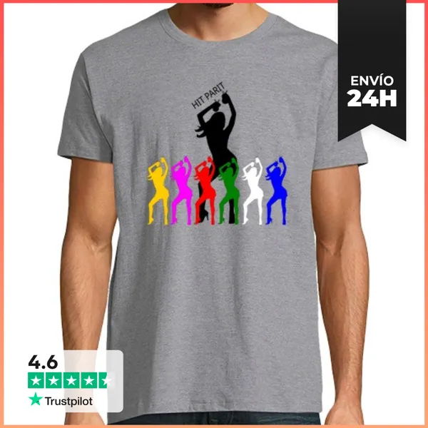 Camiseta Hombre Clásica Hit Parit Multicolor LaTostadora