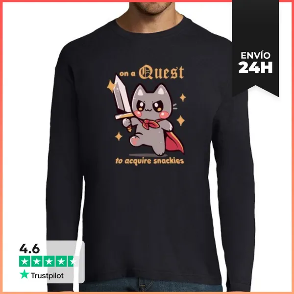 Camiseta Hombre Manga Larga En Una Búsqueda Para Conseguir Snacks