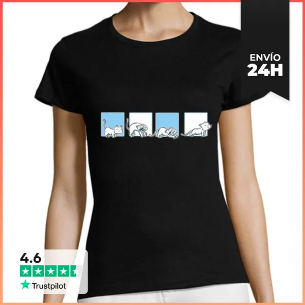 Camiseta Mujer Clásica Miau 07 Mujer LaTostadora